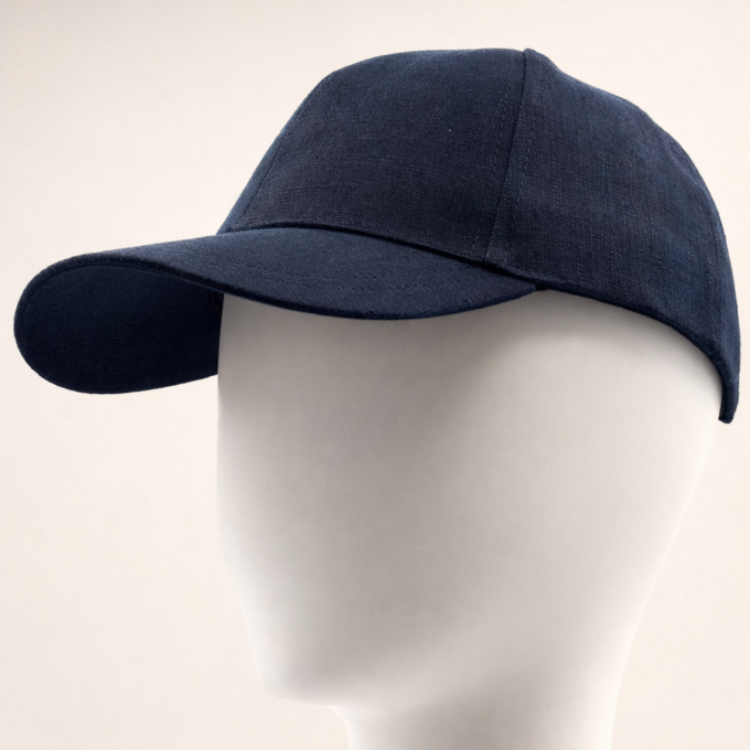 casquette baseball en lin marine fabriquée en France
