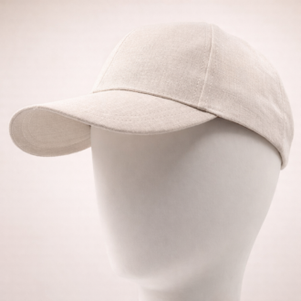 casquette baseball en lin creme fabriquée en France