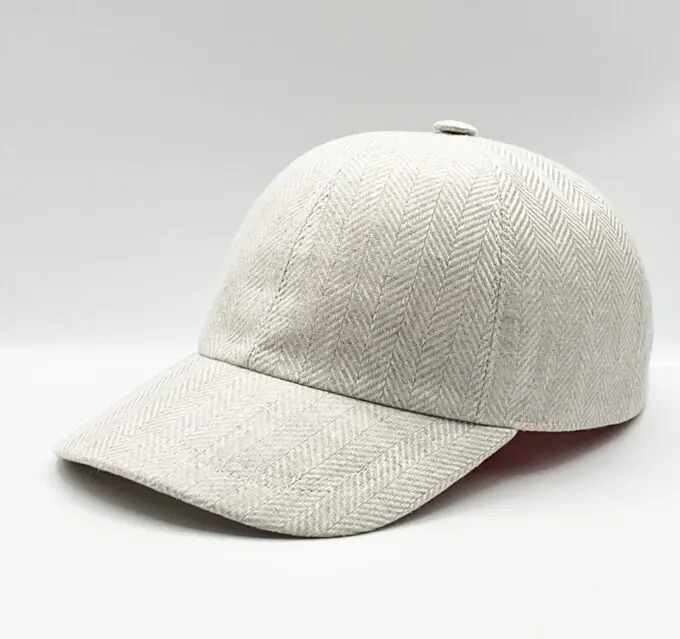 casquette en lin dessin chevron fabriquée en France