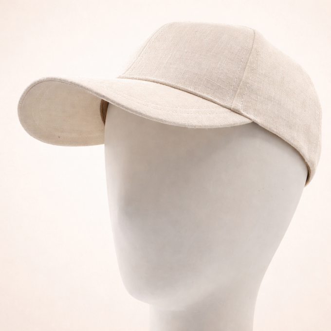 Lino Creme casquette baseball en lin ivoire fabriquée en France