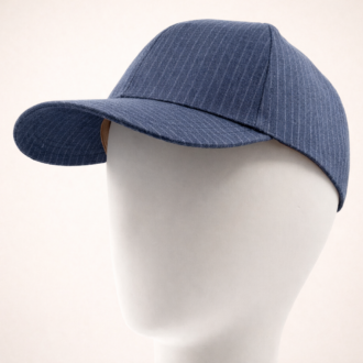 casquette baseball en lin denim rayé fabriquée en France