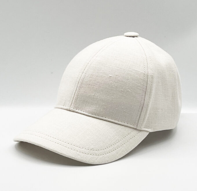 Lino crème Lino crème, casquette en lin aspect fabriquée en France