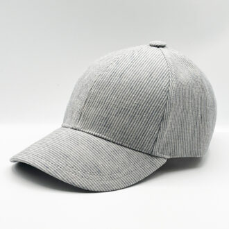 Casquette en lin rayure oshkosh bleu/camel fabriquée en france