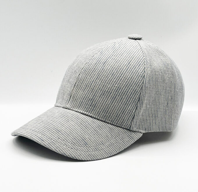 <lino Rayureoshkosh bleu Casquette en lin rayure oshkosh bleu/camel fabriquée en france