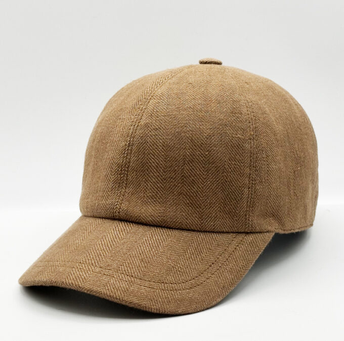 Country Choco Casquette en lin chevron marron
