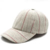 Deauville Casquette baseball en lin rayée
