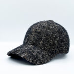 casquette baseball en laine tweed design chevron