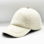 casquette baseball en laine bouclette ecru