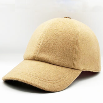 casquette baseball en laine et cachemire camel