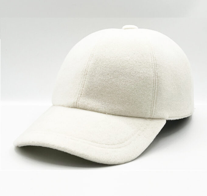 Kashmere ecru casquette baseball en laine cachemire ecru