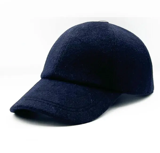 casquette baseball en laine cachemire marine