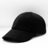 Kashmere cuir noir casquette baseball en laine et cachemire noir