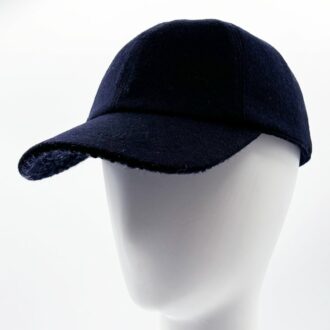 casquette baseball en laine cachemire marine fabriquée en France