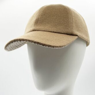casquette baseball en laine et cachemire camel fabriquée en France