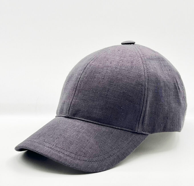 Lino gris souris casquette baseball en lin grise fabriquée en france