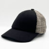 Sport chic noir casquette en coton noir avec l'arrière en filet coton très respirant, fabriquée en France