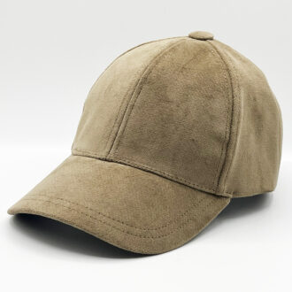 casquette baseball velours ras coloris beige