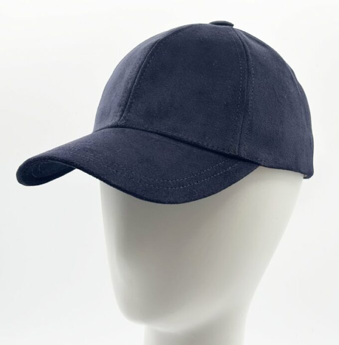 Casquette baseball marine en velours ras fabriquée en France