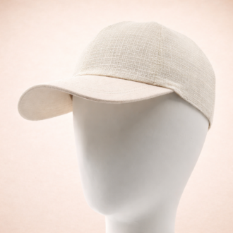 Casquette baseball creme en coton et lin fabriquée en france