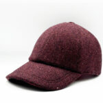 casquette baseball en laine tweed bordeau