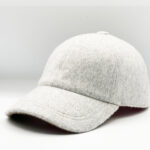 casquette baseball en laine angora gris chiné clair