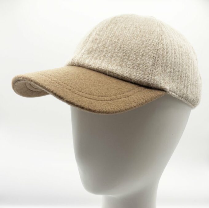 Casquette baseball tricot et laine cachemire fabriquée en France