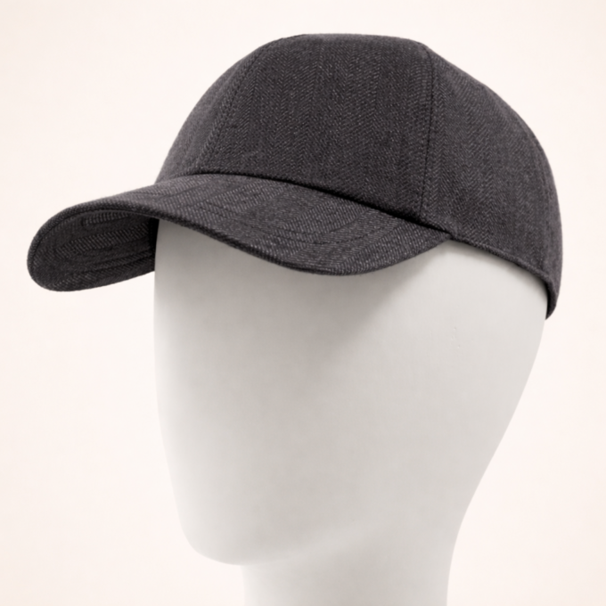 rustique charbon casquette baseball en lin grise fabriquée en france