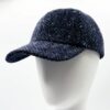 Casquette en laine tweed marine fabriquée en France
